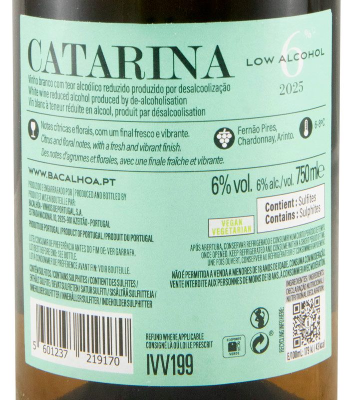 2025 Catarina Low Alcohol 6% branco