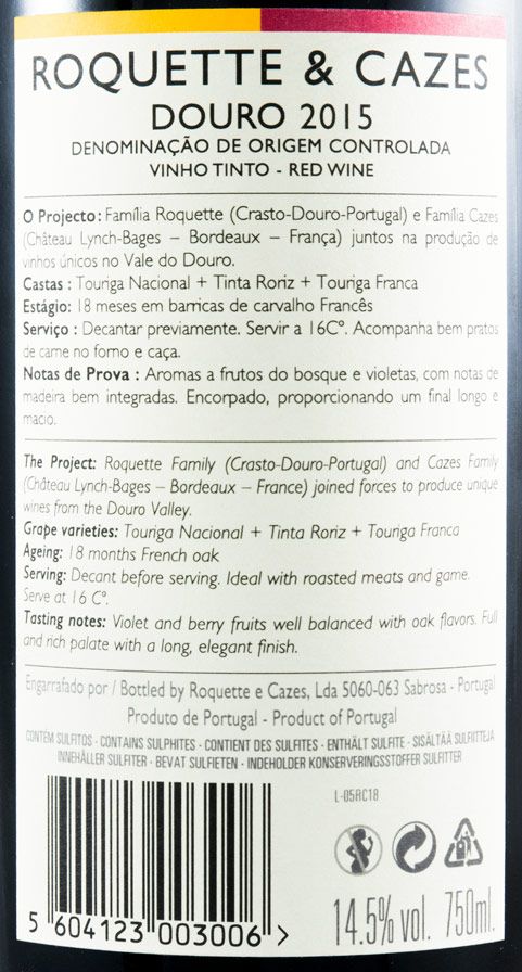 2015 Roquette & Cazes tinto