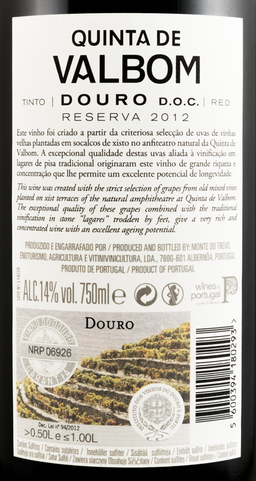 2012 Quinta de Valbom Reserva tinto