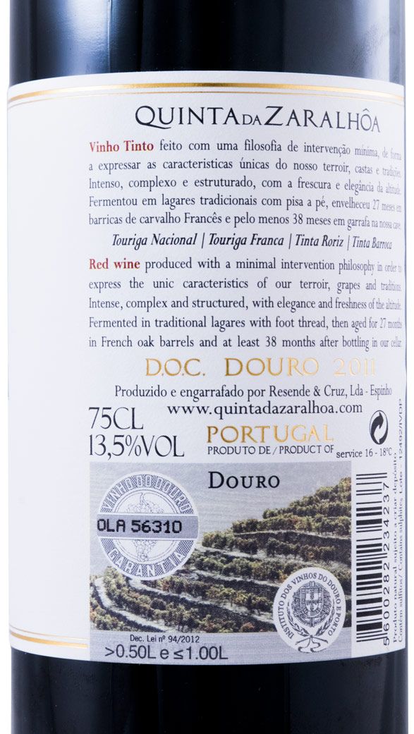2011 Quinta da Zaralhôa red