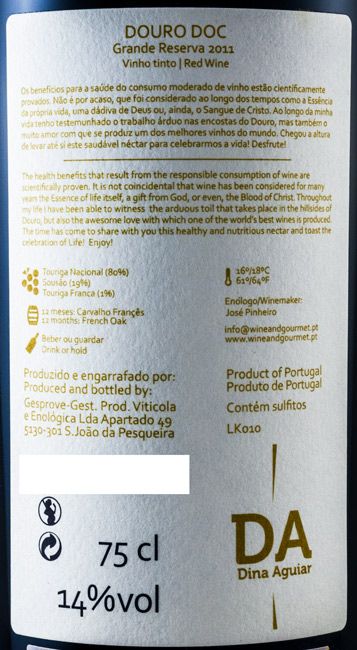2011 Dina Aguiar Grande Reserva tinto