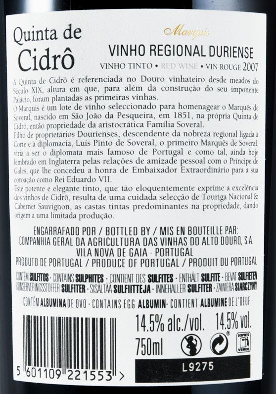 2007 Quinta de Cidrô Marquis tinto