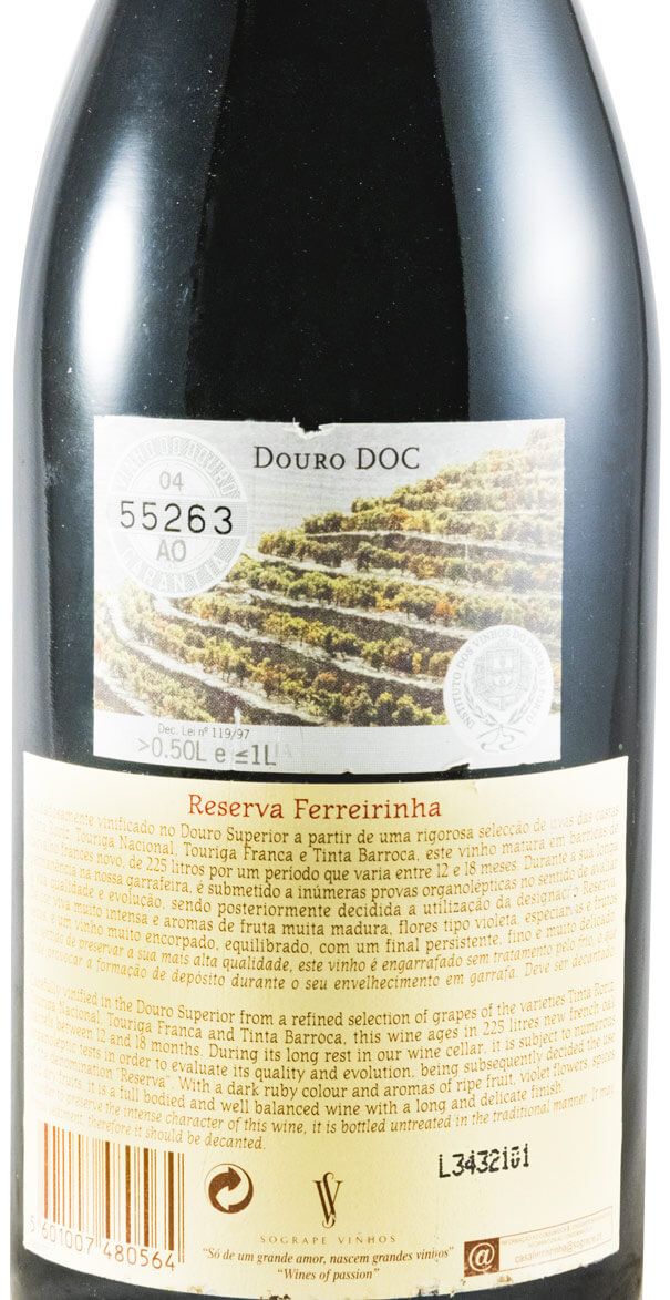 1996 Casa Ferreirinha Reserva red