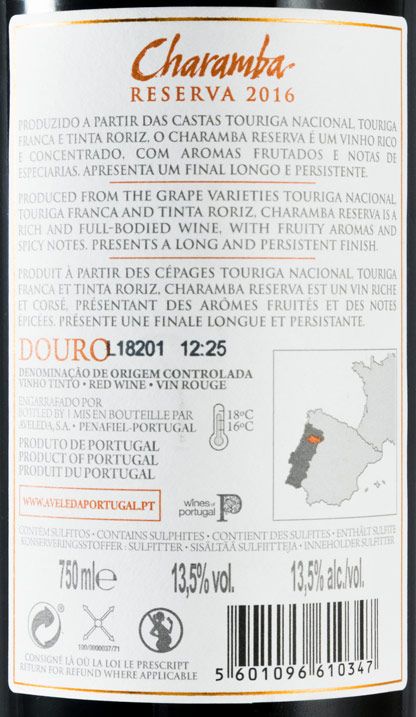 2016 Charamba Reserva red
