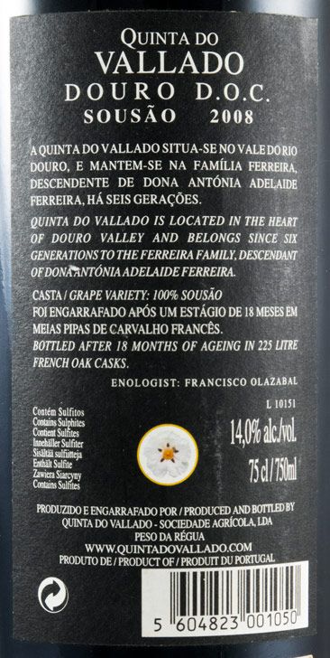 2008 Vallado Sousão tinto