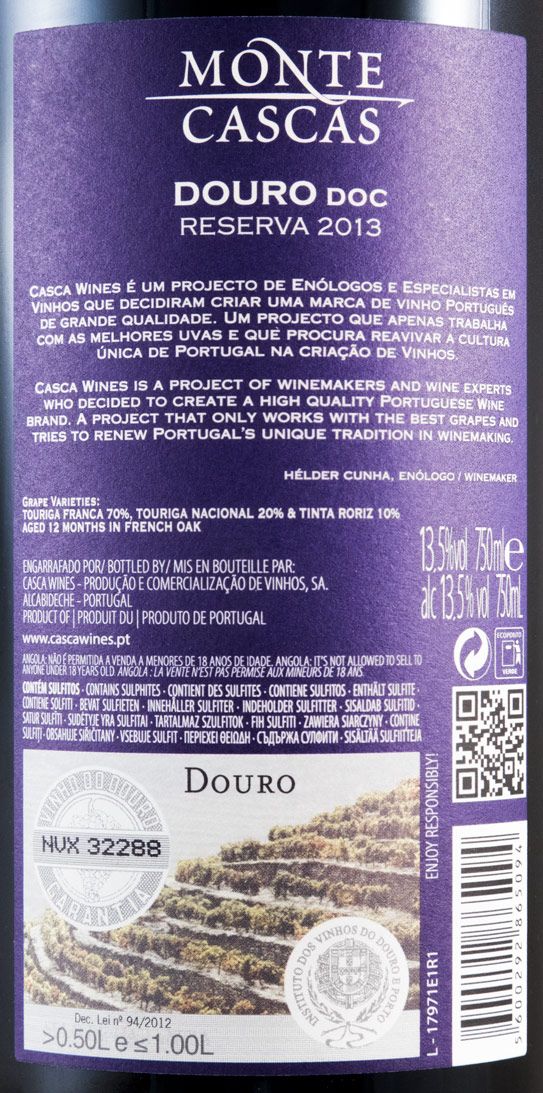 2013 Monte Cascas Reserva Douro red