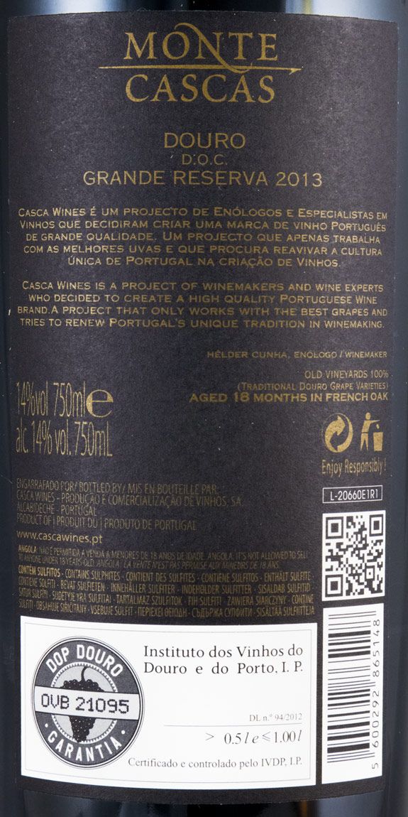 2013 Monte Cascas Grande Reserva Douro tinto