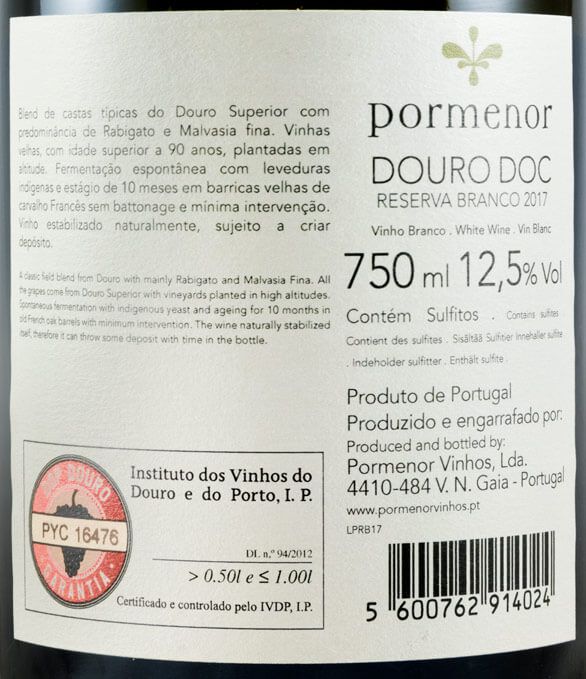 2017 Pormenor Reserva white