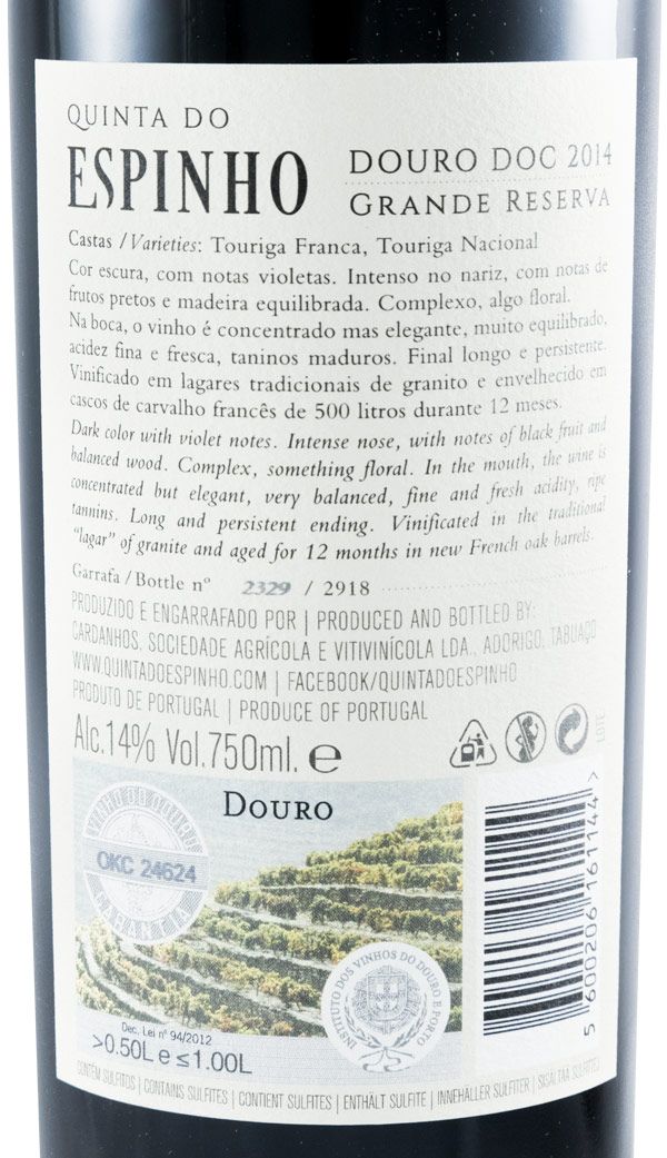 2014 Quinta do Espinho Grande Reserva red