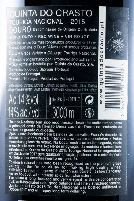 2015 Quinta do Crasto Touriga Nacional tinto 3L