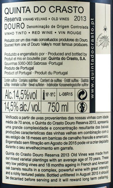 2013 Quinta do Crasto Vinhas Velhas Reserva tinto
