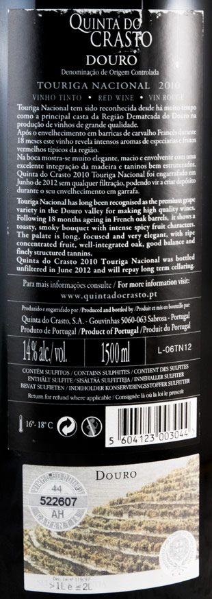 2010 Quinta do Crasto Touriga Nacional tinto 1,5L