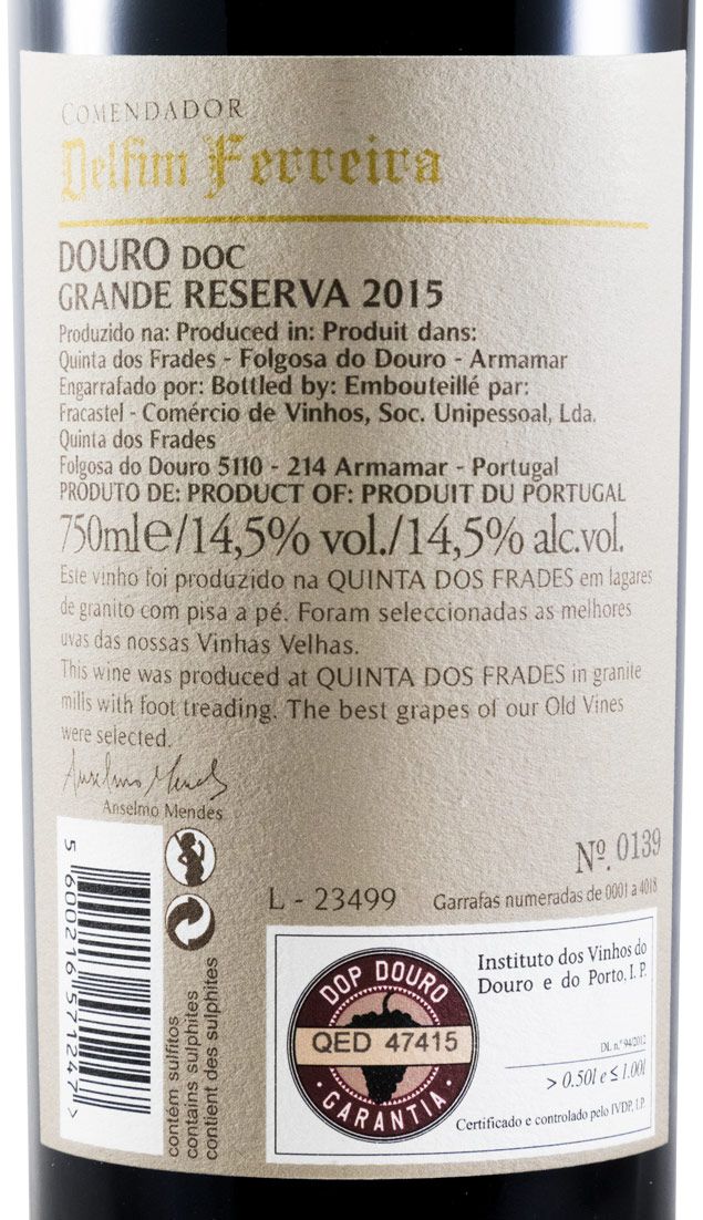 2015 Delfim Ferreira Grande Reserva tinto