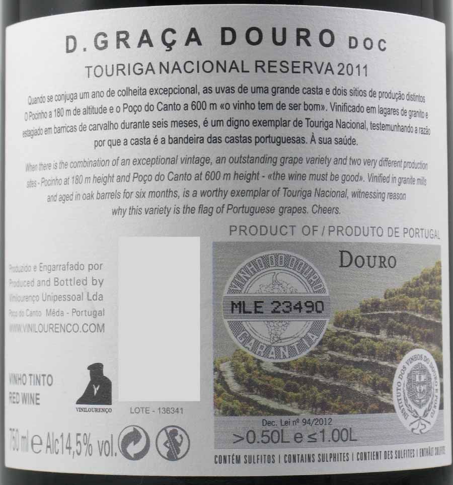 2011 D. Graça Touriga Nacional red