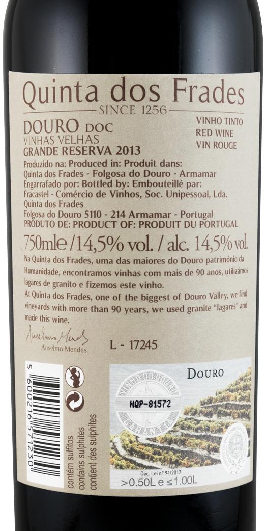 2013 Quinta dos Frades Grande Reserva Vinhas Velhas tinto