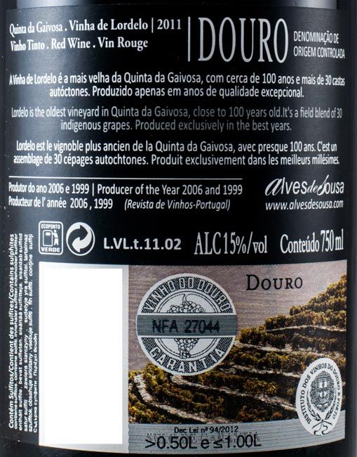 2011 Quinta da Gaivosa Vinha do Lordelo tinto