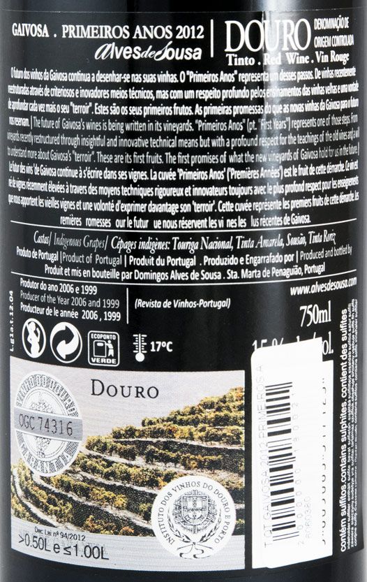 2012 Gaivosa Primeiros Anos red