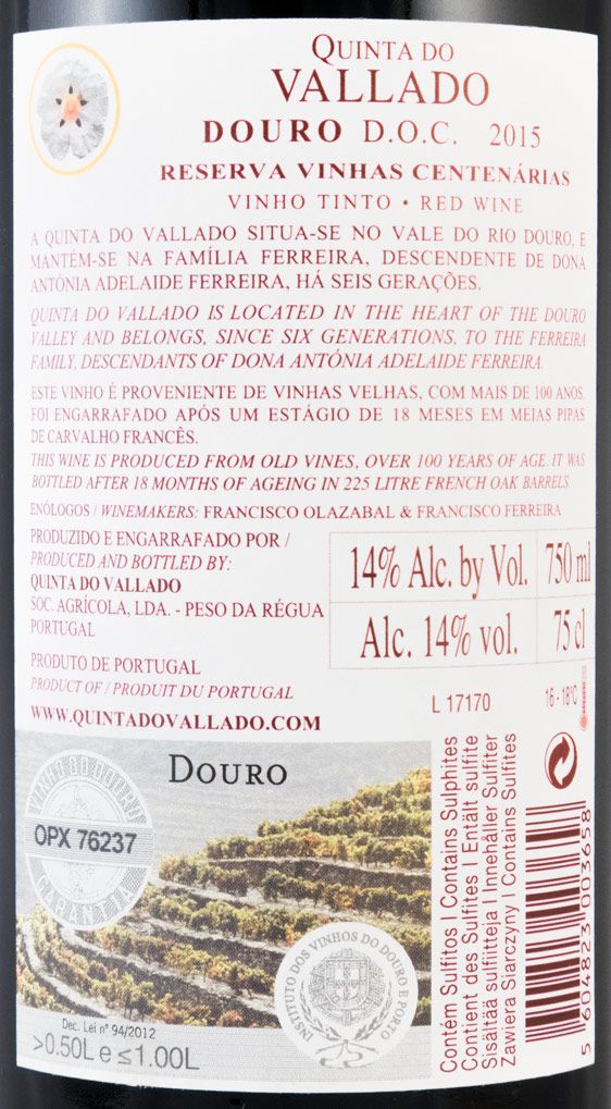 2015 Vallado Reserva red