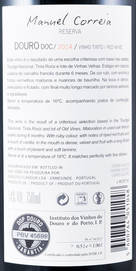 2014 Manuel Correia Reserva tinto