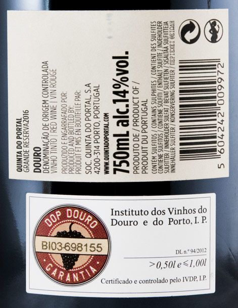 2016 Quinta do Portal Grande Reserva tinto