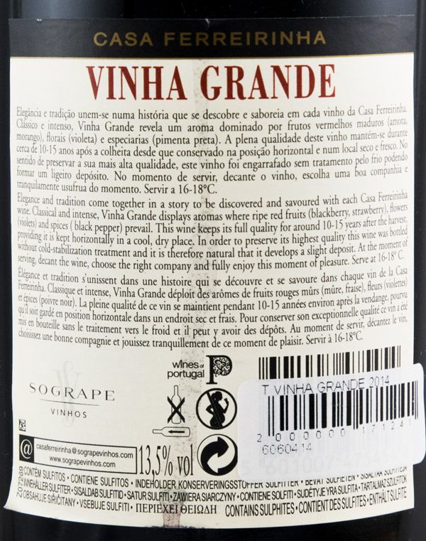 2014 Casa Ferreirinha Vinha Grande tinto