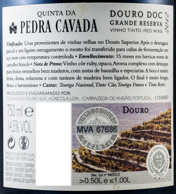 2012 Quinta da Pedra Cavada Grande Reserva tinto