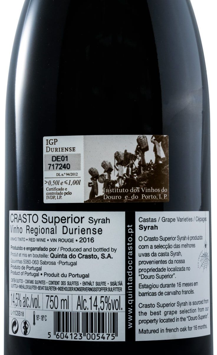 2016 Crasto Superior Syrah tinto