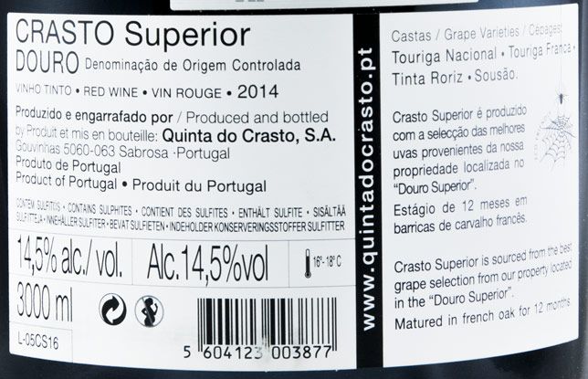 2014 Crasto Superior tinto 3L