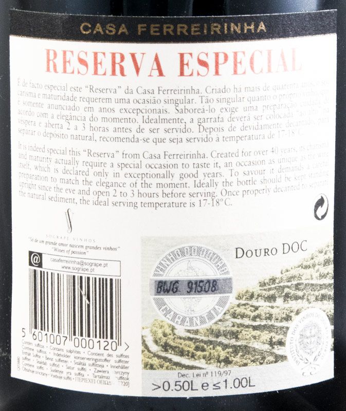 1997 Casa Ferreirinha Reserva Especial tinto