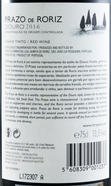 2016 Prazo de Roriz tinto