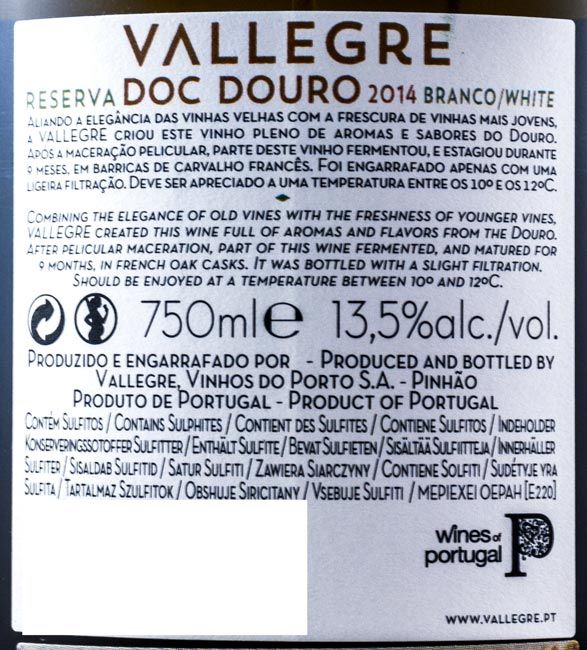2014 Vallegre Reserva branco