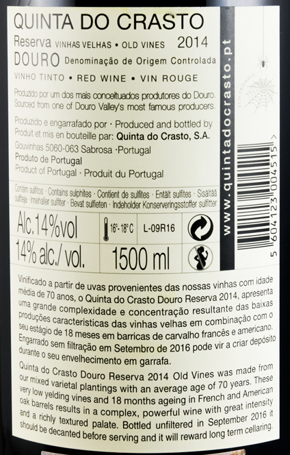 2014 Quinta do Crasto Vinhas Velhas Reserva tinto 1,5L