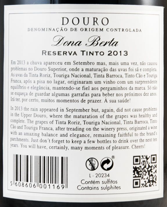 2013 Dona Berta Reserva red