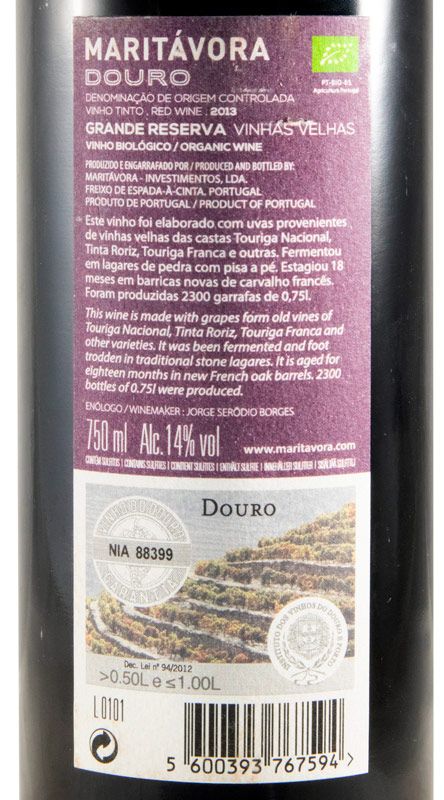 2013 Maritávora Vinhas Velhas Grande Reserva organic red