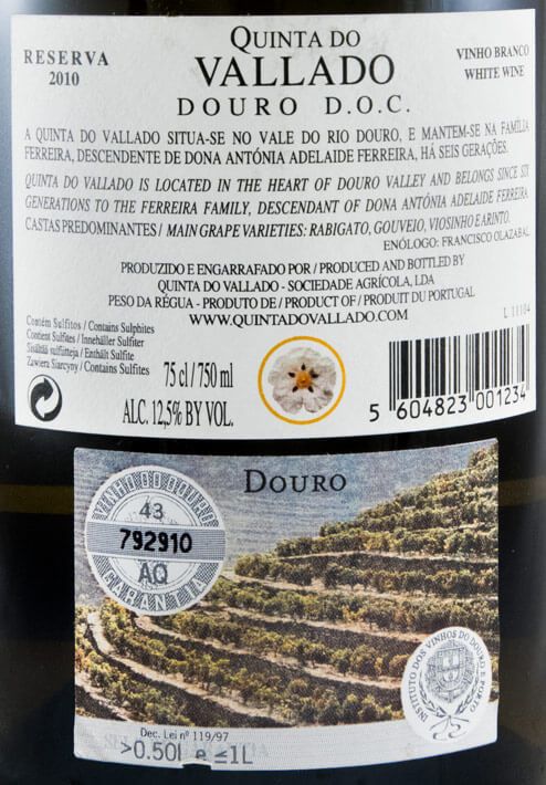 2010 Vallado Reserva branco