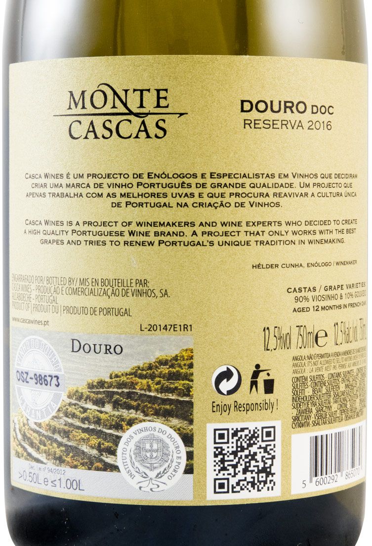 2016 Monte Cascas Reserva Douro white