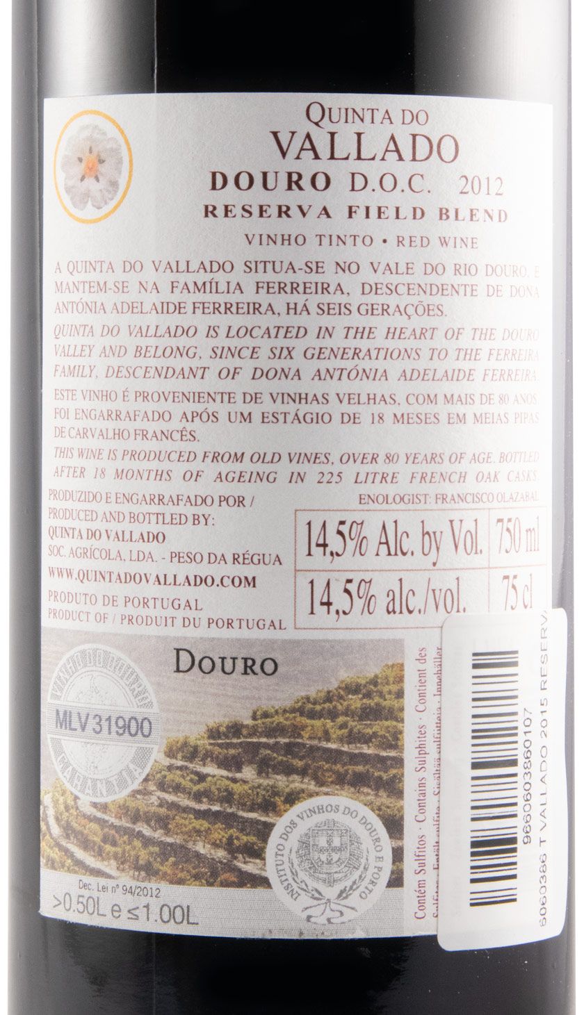 2012 Vallado Reserva tinto
