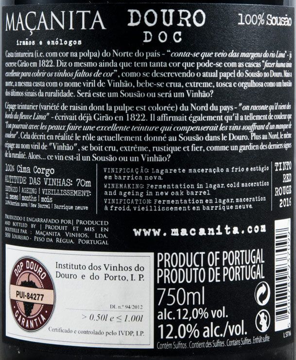 2016 Maçanita É Sousão ou Será Vinhão tinto