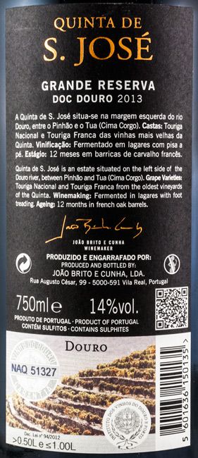 2013 Quinta de São José Grande Reserva red