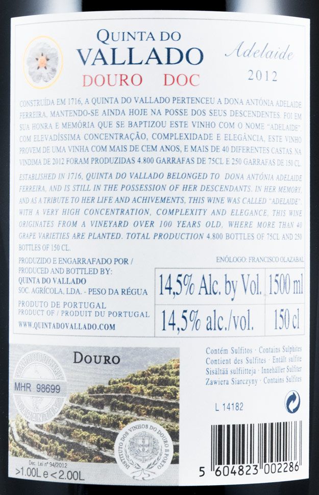 2012 Vallado Adelaide tinto 1,5L