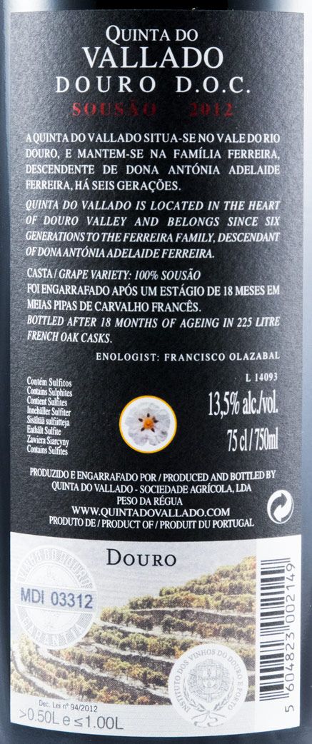 2012 Vallado Sousão red