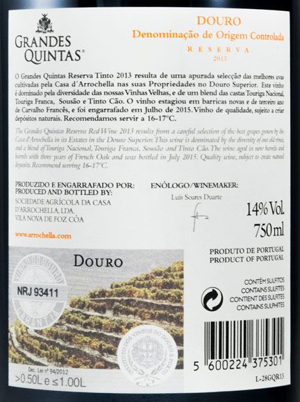 2013 Grandes Quintas Reserva red