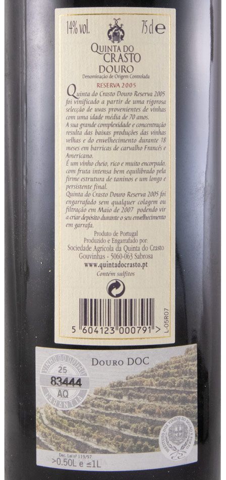 2005 Quinta do Crasto Vinhas Velhas Reserva red