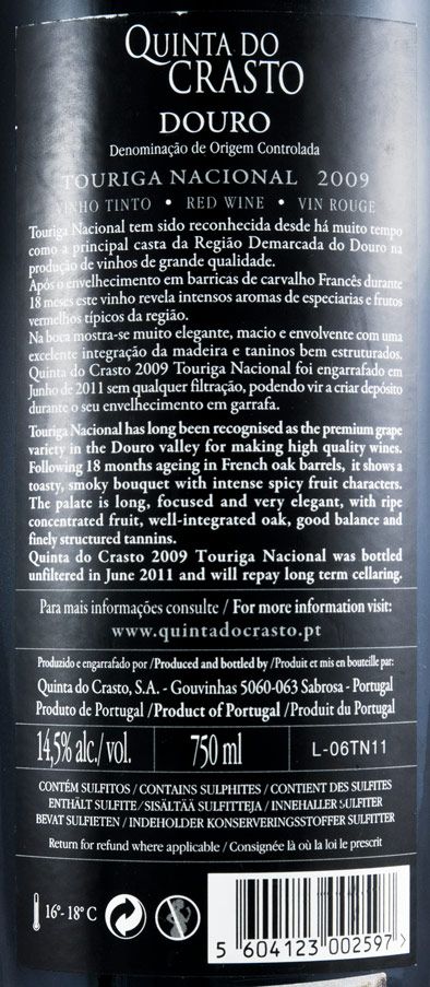 2009 Quinta do Crasto Touriga Nacional tinto