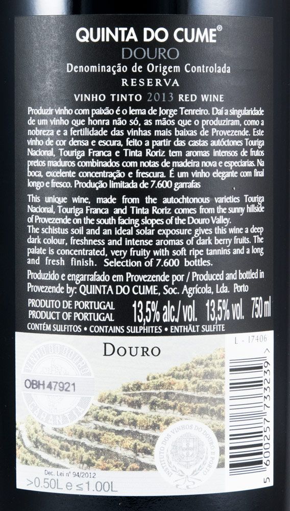 2013 Quinta do Cume Reserva red