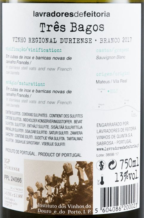 2017 Lavradores de Feitoria Três Bagos Sauvignon Blanc branco