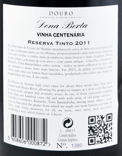 2011 Dona Berta Vinha Centenária red