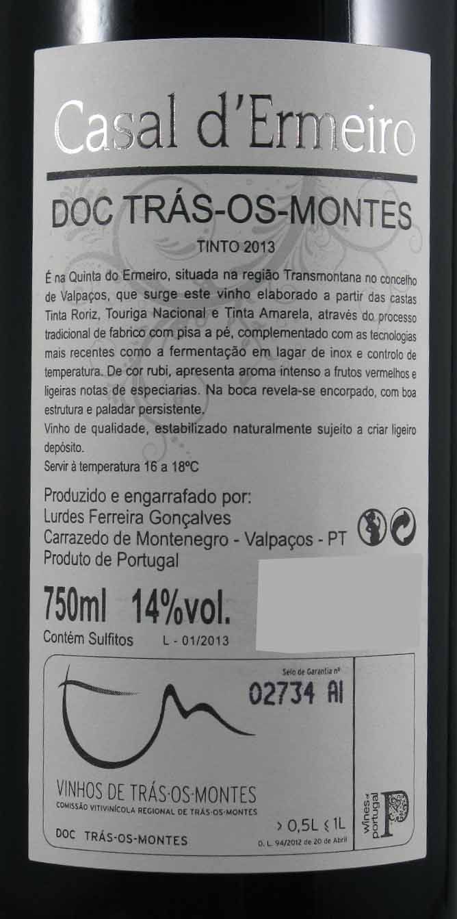 2013 Casal d'Ermeiro tinto