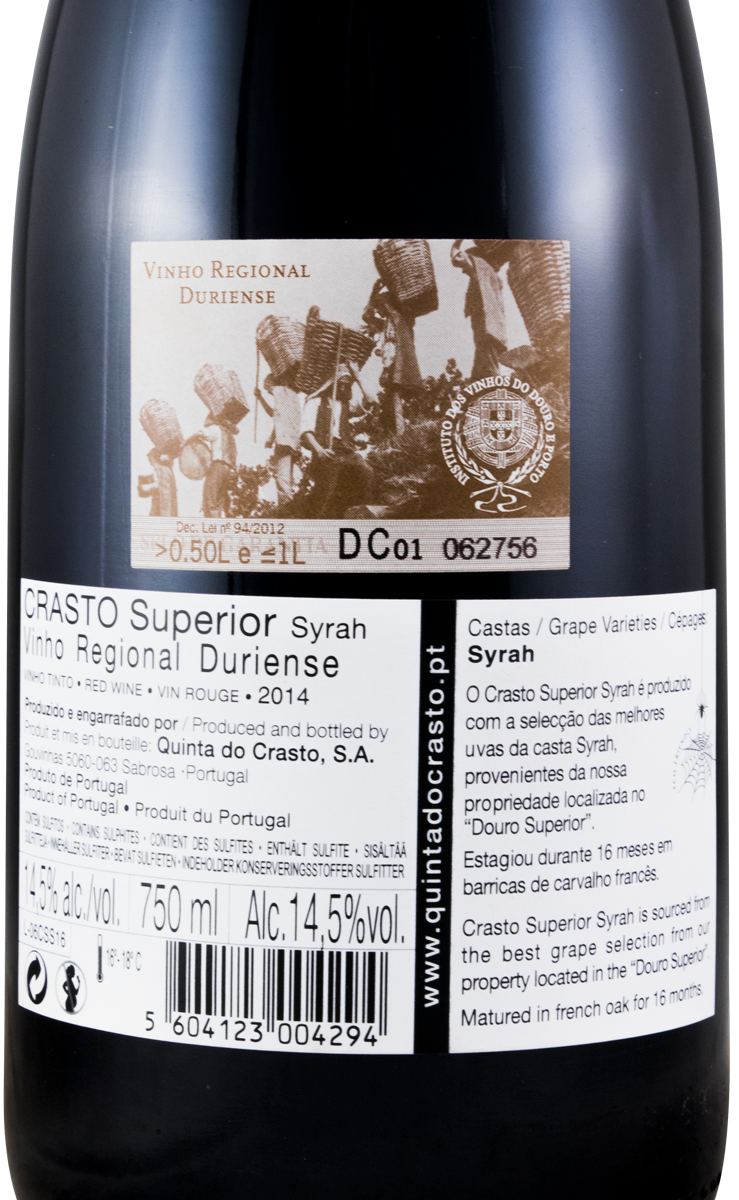 2014 Quinta do Crasto Superior Syrah tinto