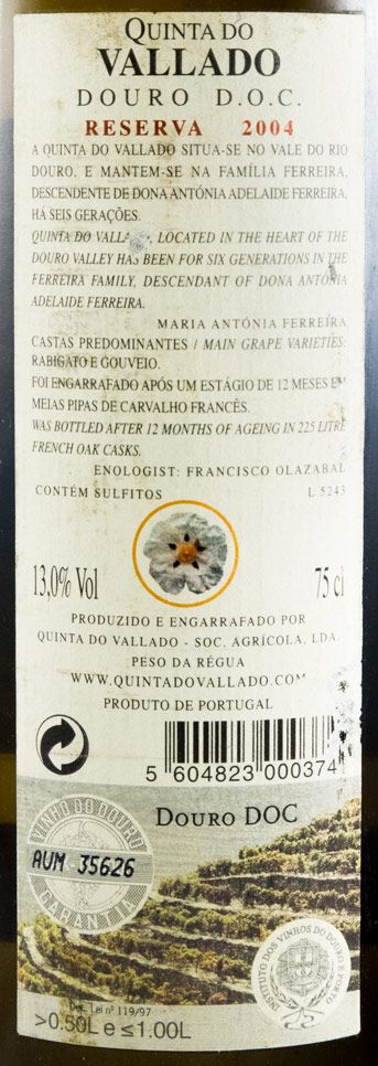 2004 Vallado Reserva branco